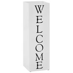 VIDAXL Porte parapluie Welcome Acier Blanc