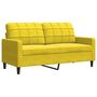 Voir la diapositive 2 : VIDAXL Canape a 2 places Jaune 140 cm Velours