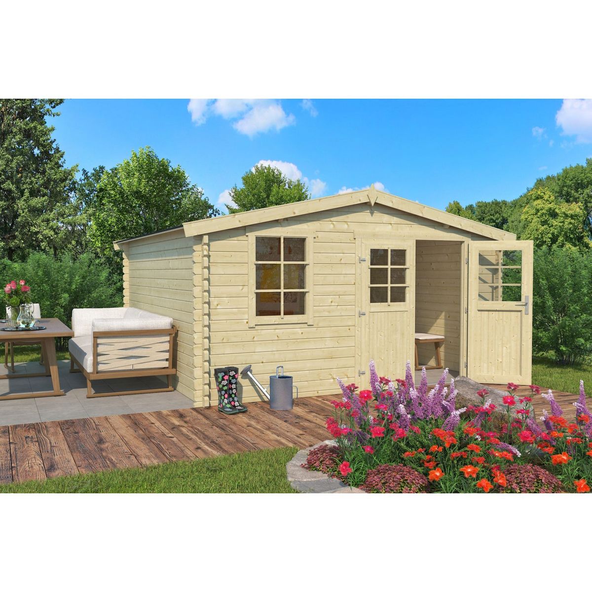 WEKA Abri de jardin bois - 13,84m² - BEKKY