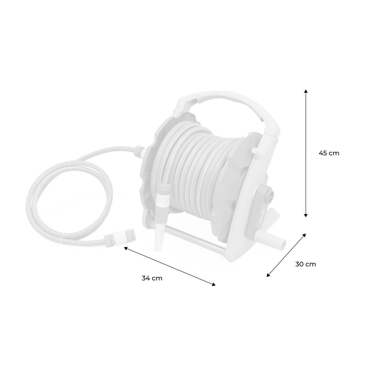 SWEEEK Dévidoir mural mini 20m. enrouleur avec tuyau d'arrosage. raccord et lance fournis
