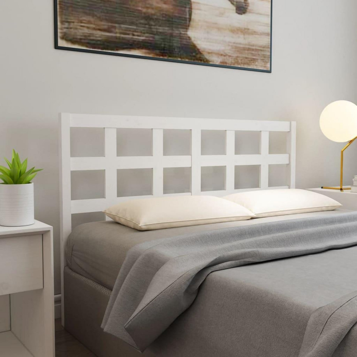 VIDAXL Tete de lit blanc 165,5x4x100 cm bois massif de pin