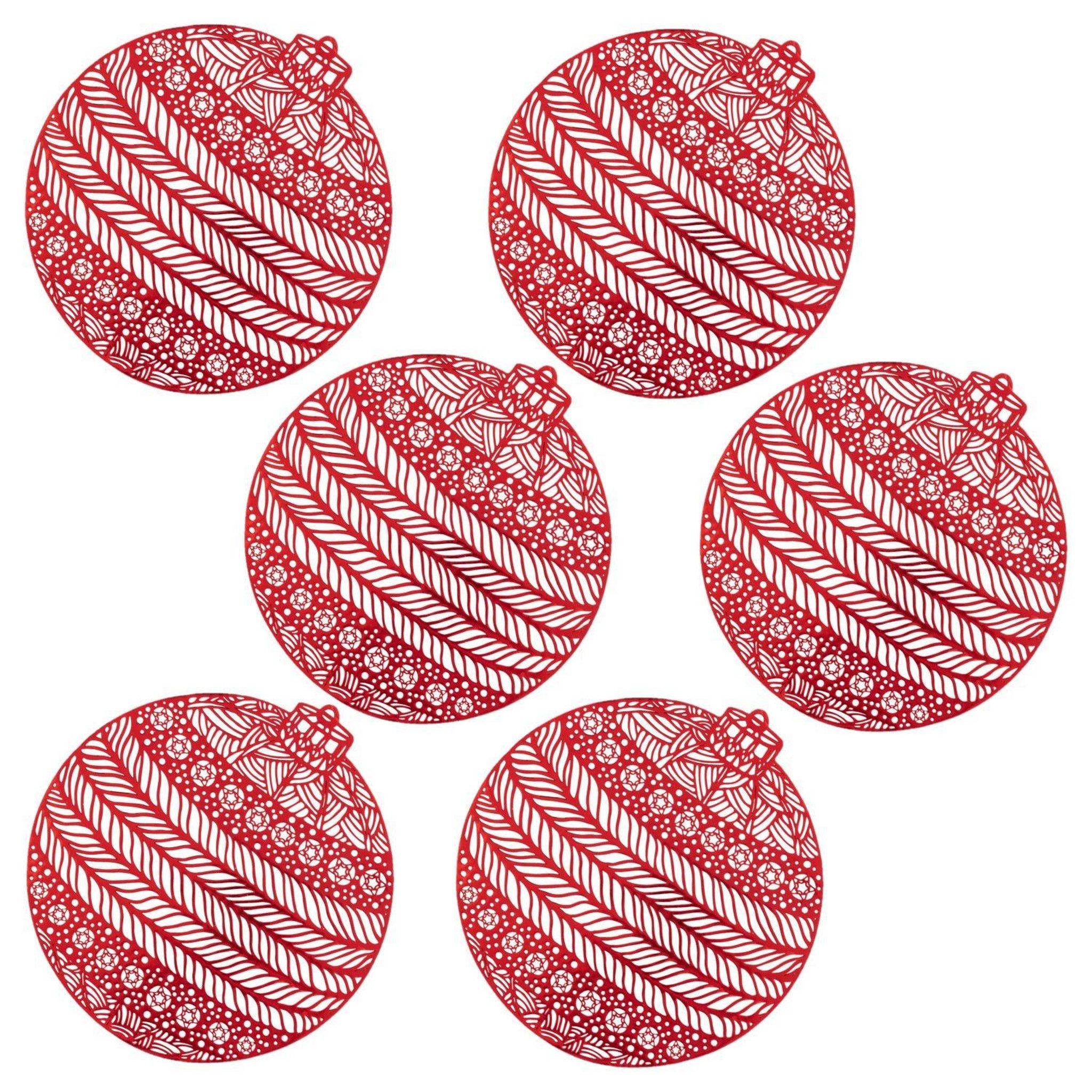 Voir la diapositive 1 : FEERIC LIGHT & CHRISTMAS Lot de 6 sets de table boule de Noël