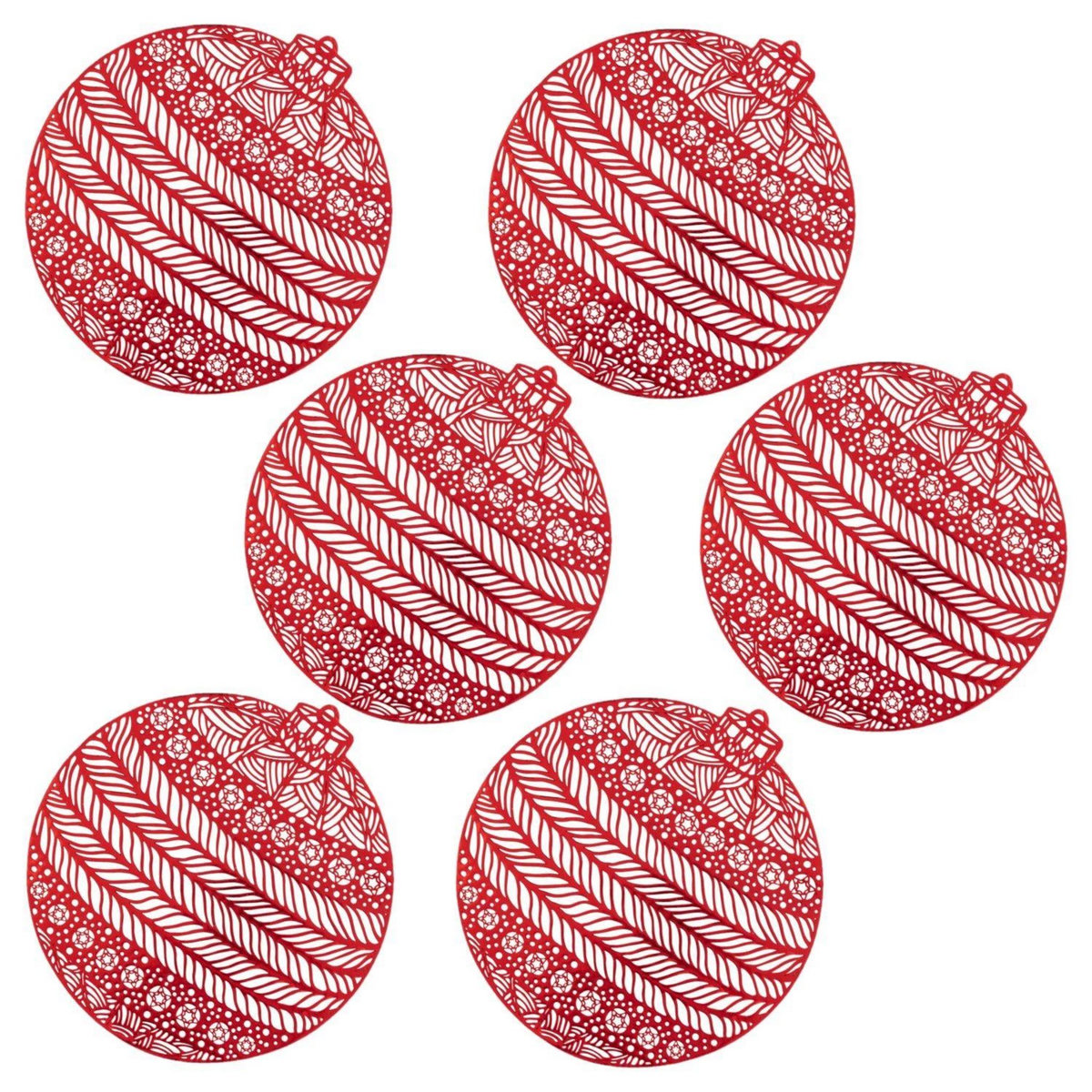 FEERIC LIGHT & CHRISTMAS Lot de 6 sets de table boule de Noël