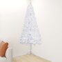 VIDAXL Sapin de Noël artificiel d'angle Blanc 120 cm PVC