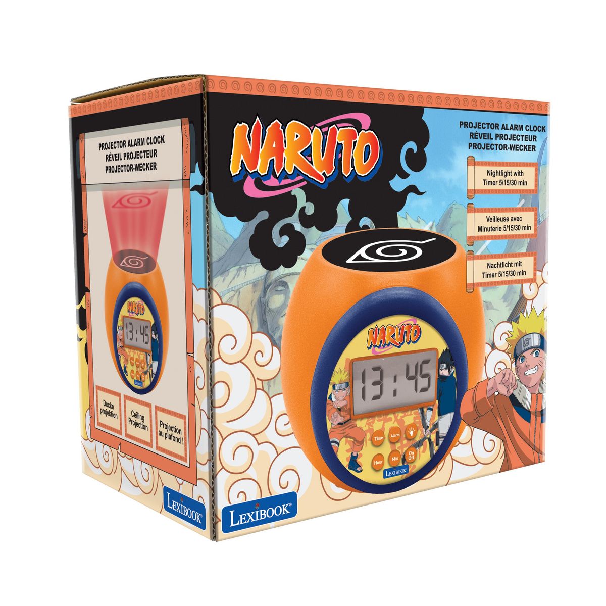 Lexibook Réveil Projecteur Naruto avec Minuteur