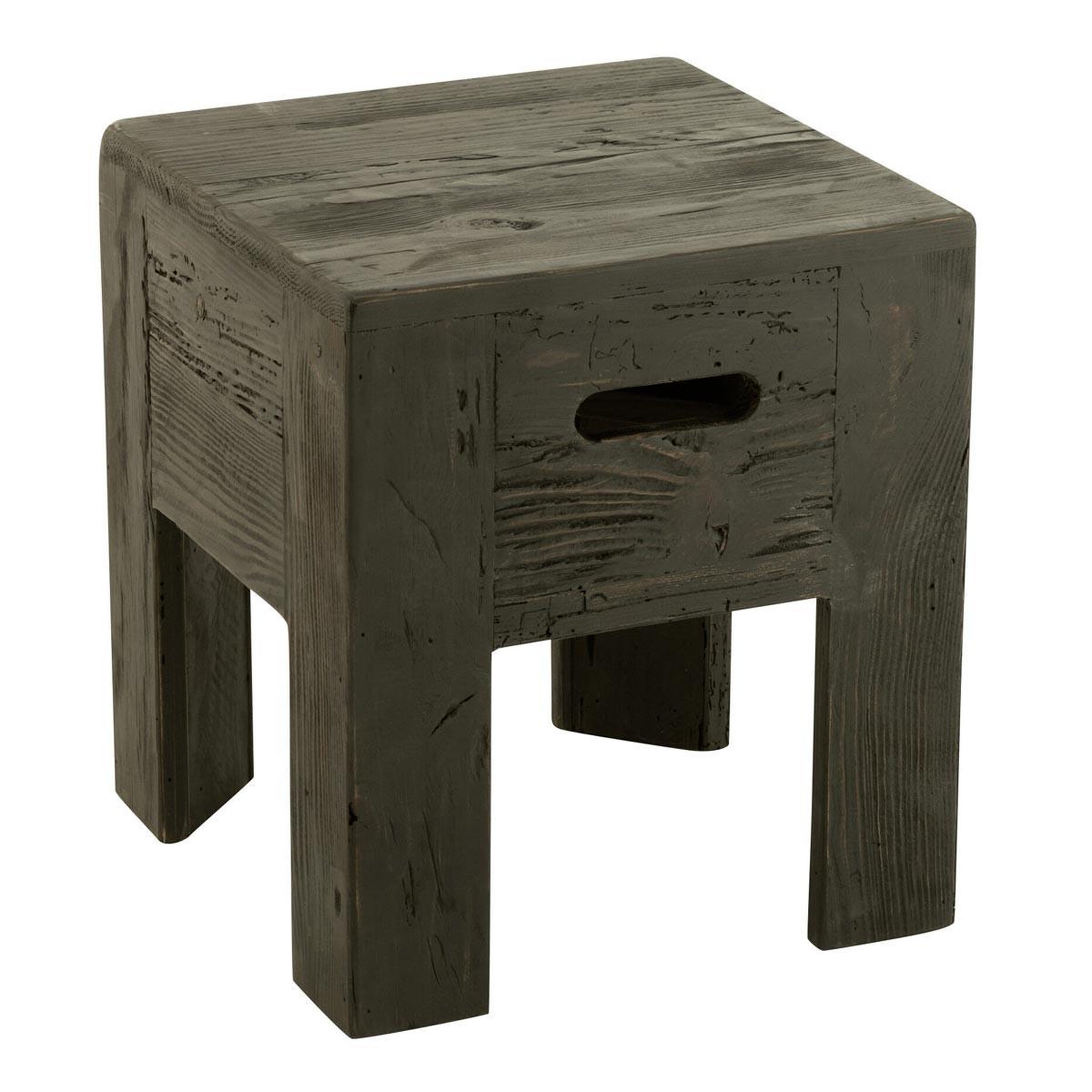J-LINE Tabouret en bois  will  40cm noir