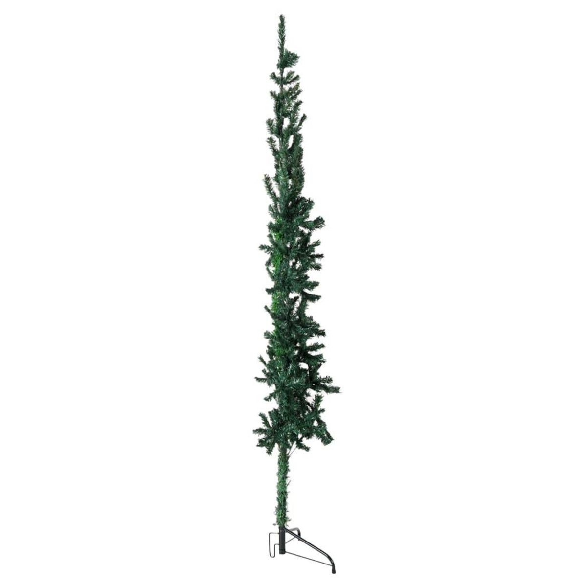 VIDAXL Demi sapin de Noël artificiel mince avec support Vert 150 cm