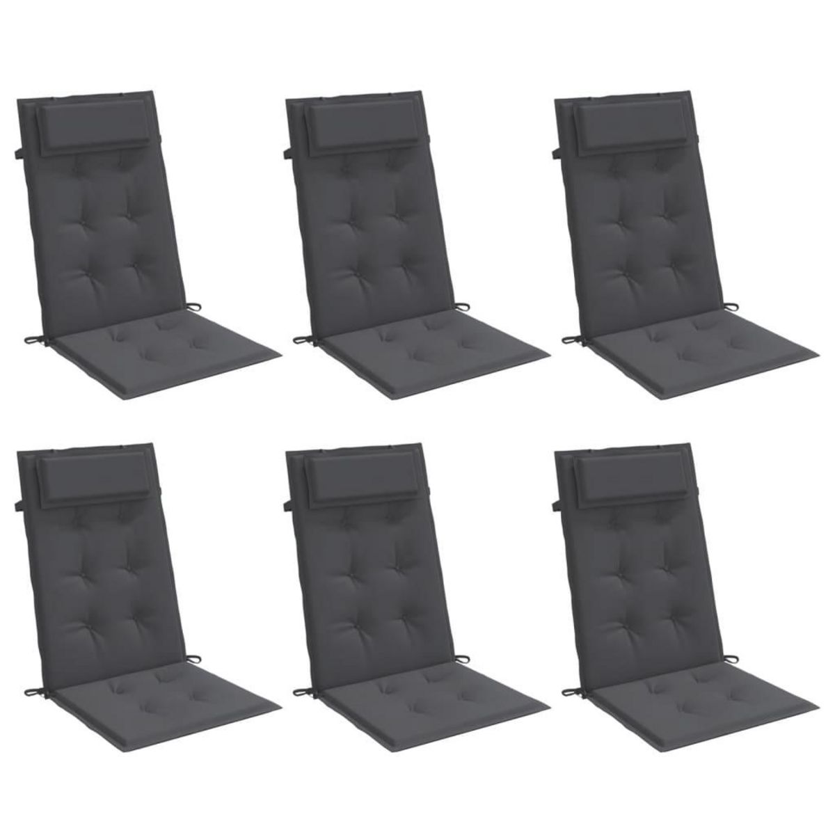 VIDAXL Coussins de chaise a dossier haut lot de 6 anthracite