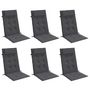 Voir la diapositive 3 : VIDAXL Coussins de chaise a dossier haut lot de 6 anthracite