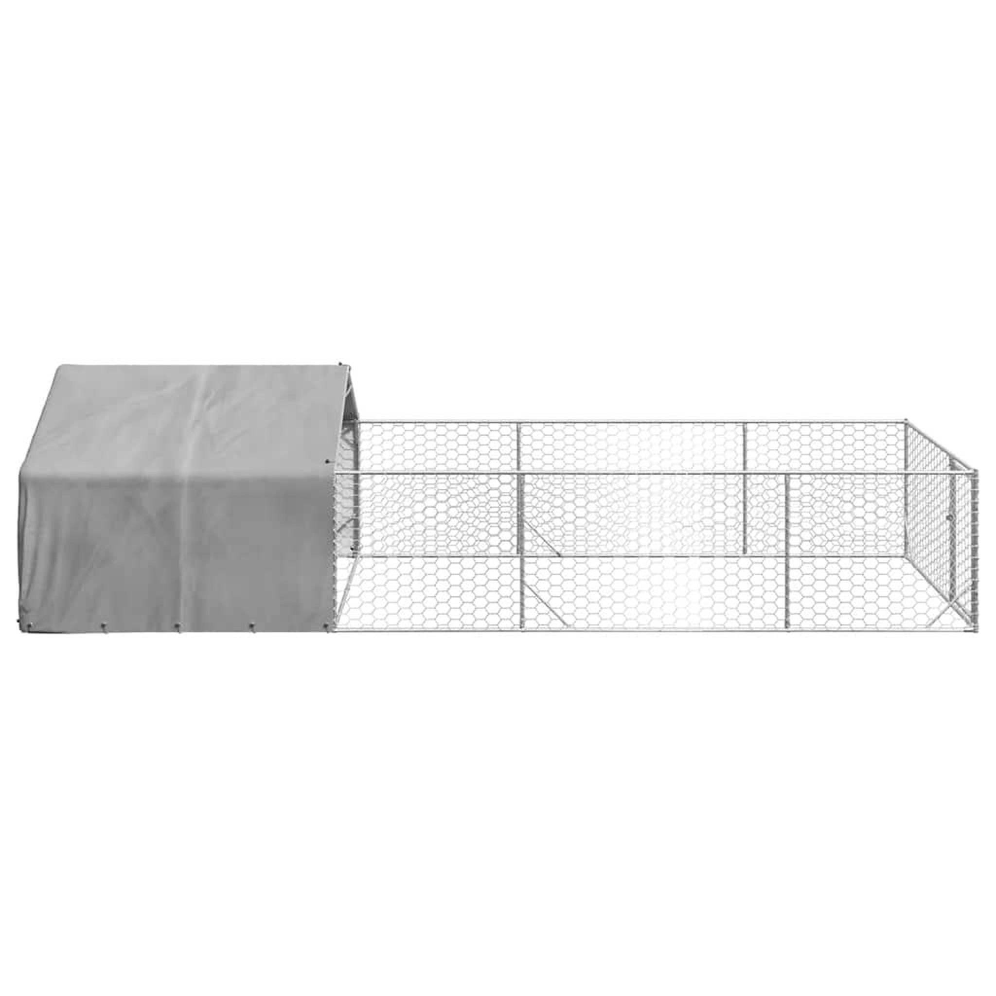 Voir la diapositive 4 : VIDAXL Niche d'exterieur pour chien enclos 6x2x1,5 m acier galvanise