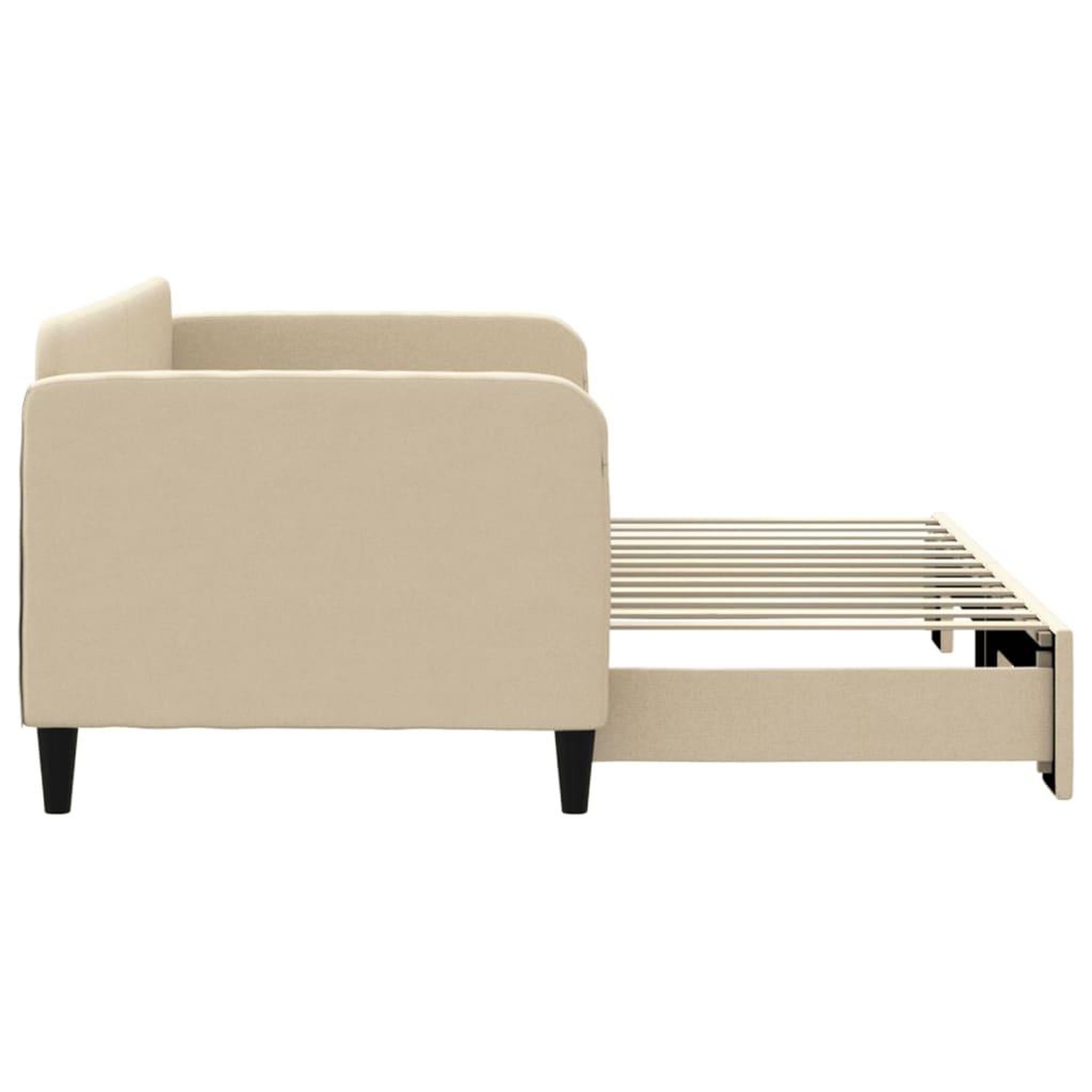 Voir la diapositive 4 : VIDAXL Lit de jour avec gigogne sans matelas creme 80x200 cm
