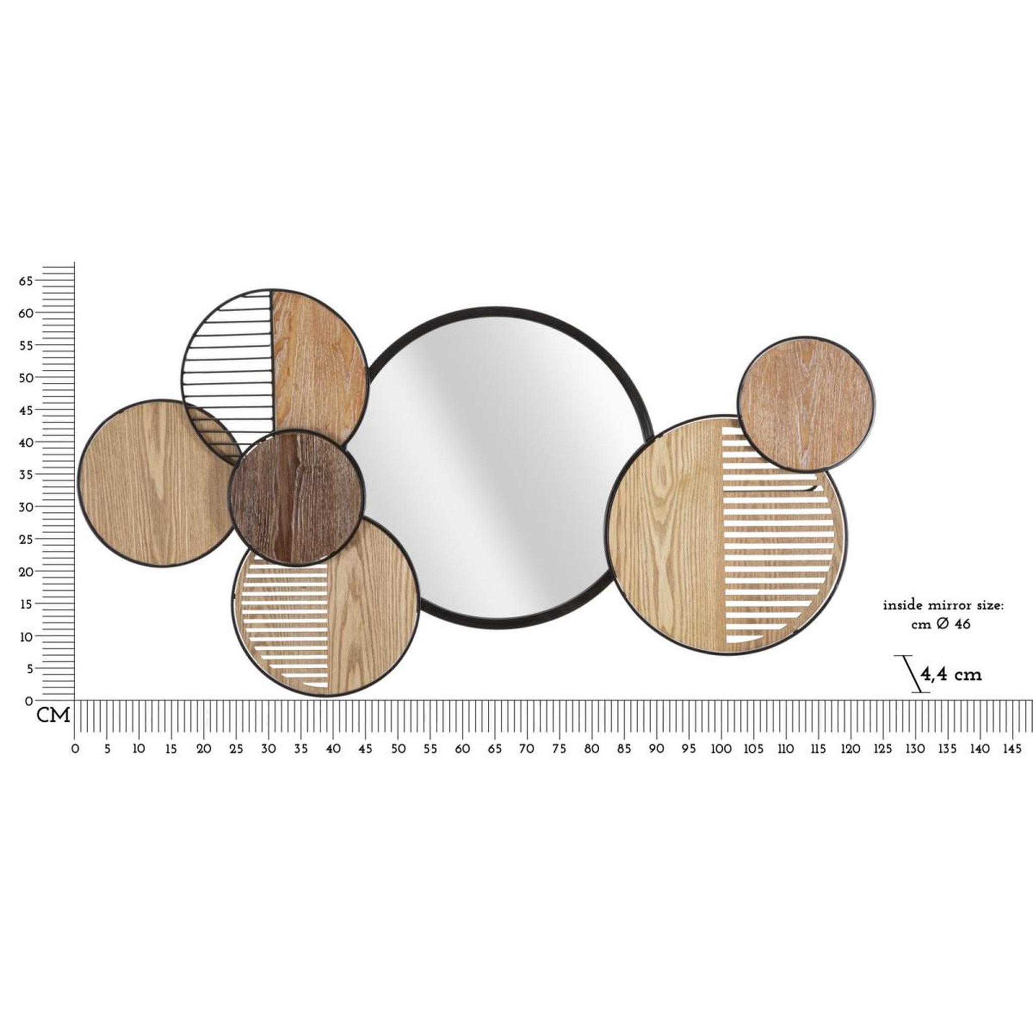 Voir la diapositive 6 : Paris Prix Miroir mural déco  woody  123cm naturel