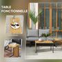 Voir la diapositive 6 : OUTSUNNY Ensemble salon de jardin 4 places modulable réglable avec table basse acier gris bois d'acacia verni