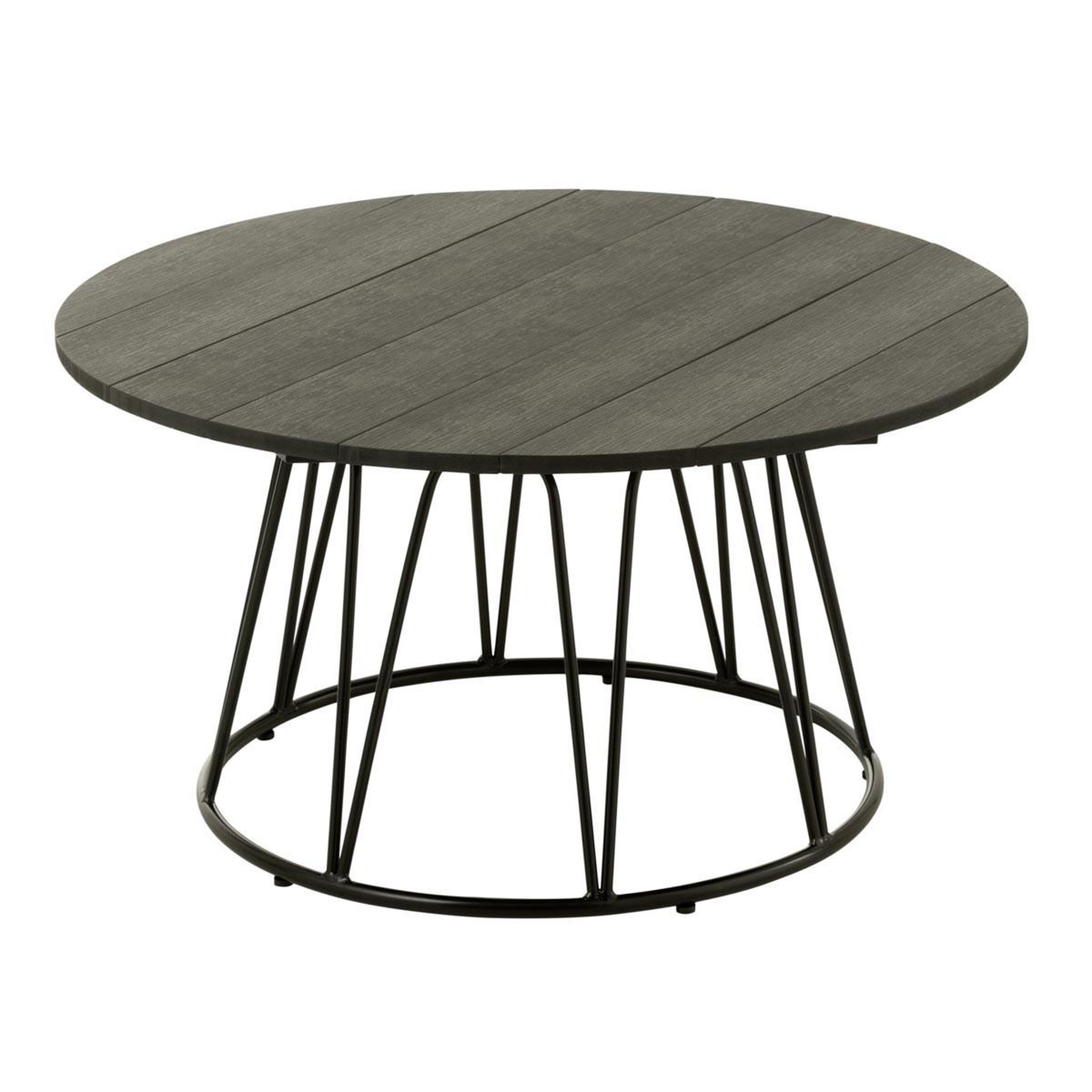 J-LINE Table basse en métal  poa  80cm noir