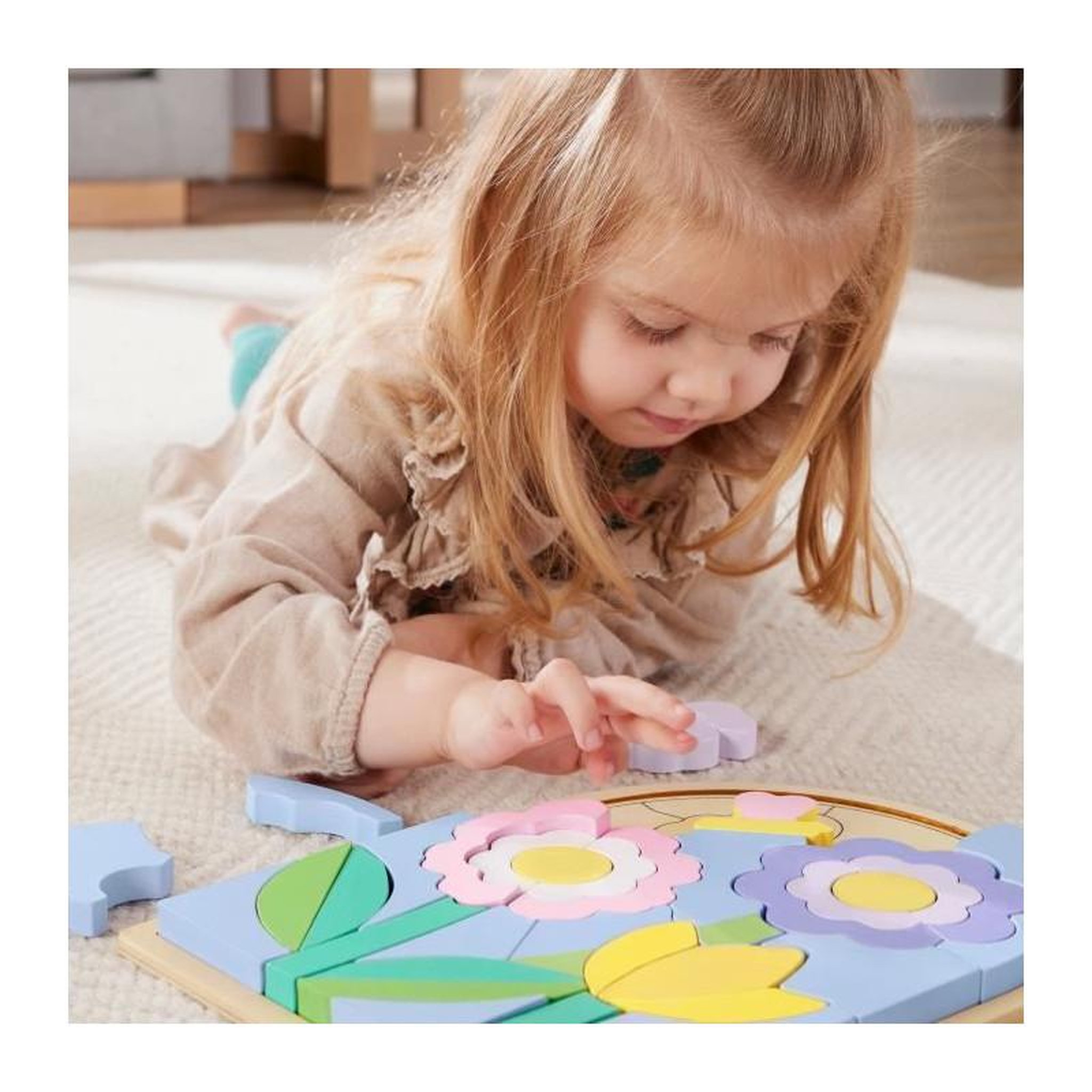 Voir la diapositive 3 : FISHER PRICE Puzzle 37 pièces bois Fleurs – Puzzle éducatif enfant maternelle – Fisher-Price – HXT97