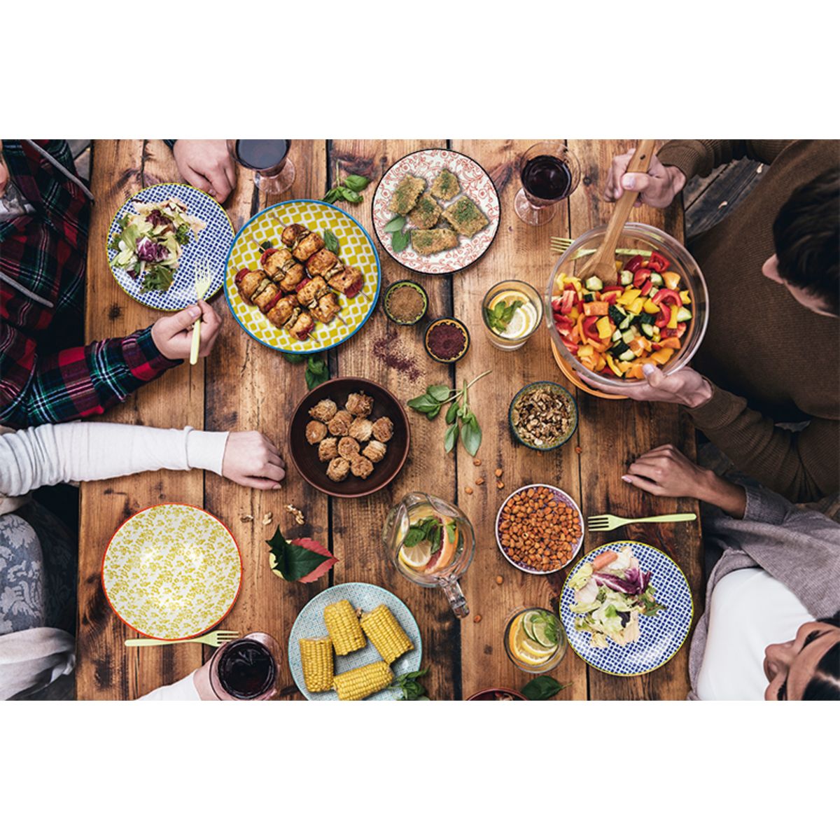 Service d'assiettes 18 pièces Ethnique chic en céramique