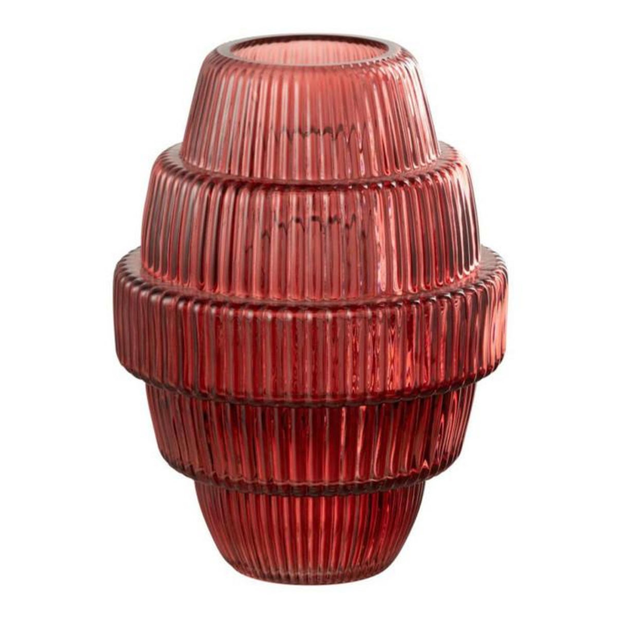 Paris Prix Vase Design en Verre  Max  23cm Rouge