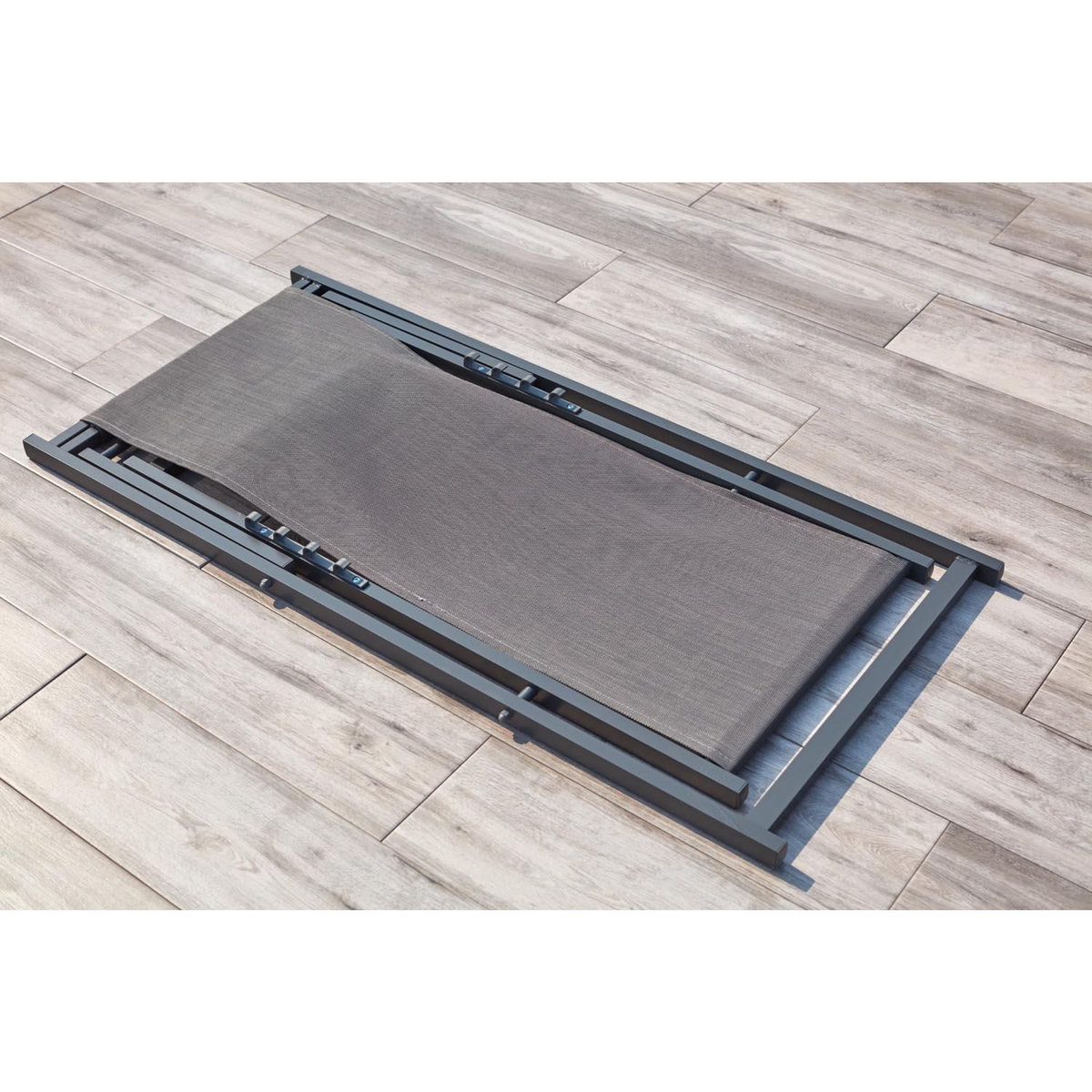 CONCEPT USINE Lot de 4 transats alu gris TEVATA