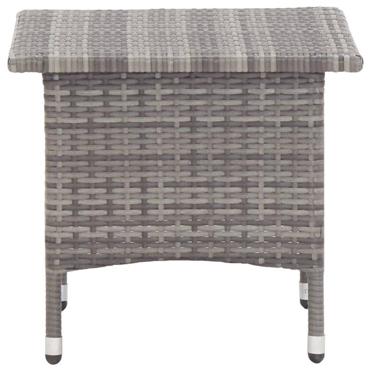 VIDAXL Table a the Gris 50x50x47 cm Resine tressee