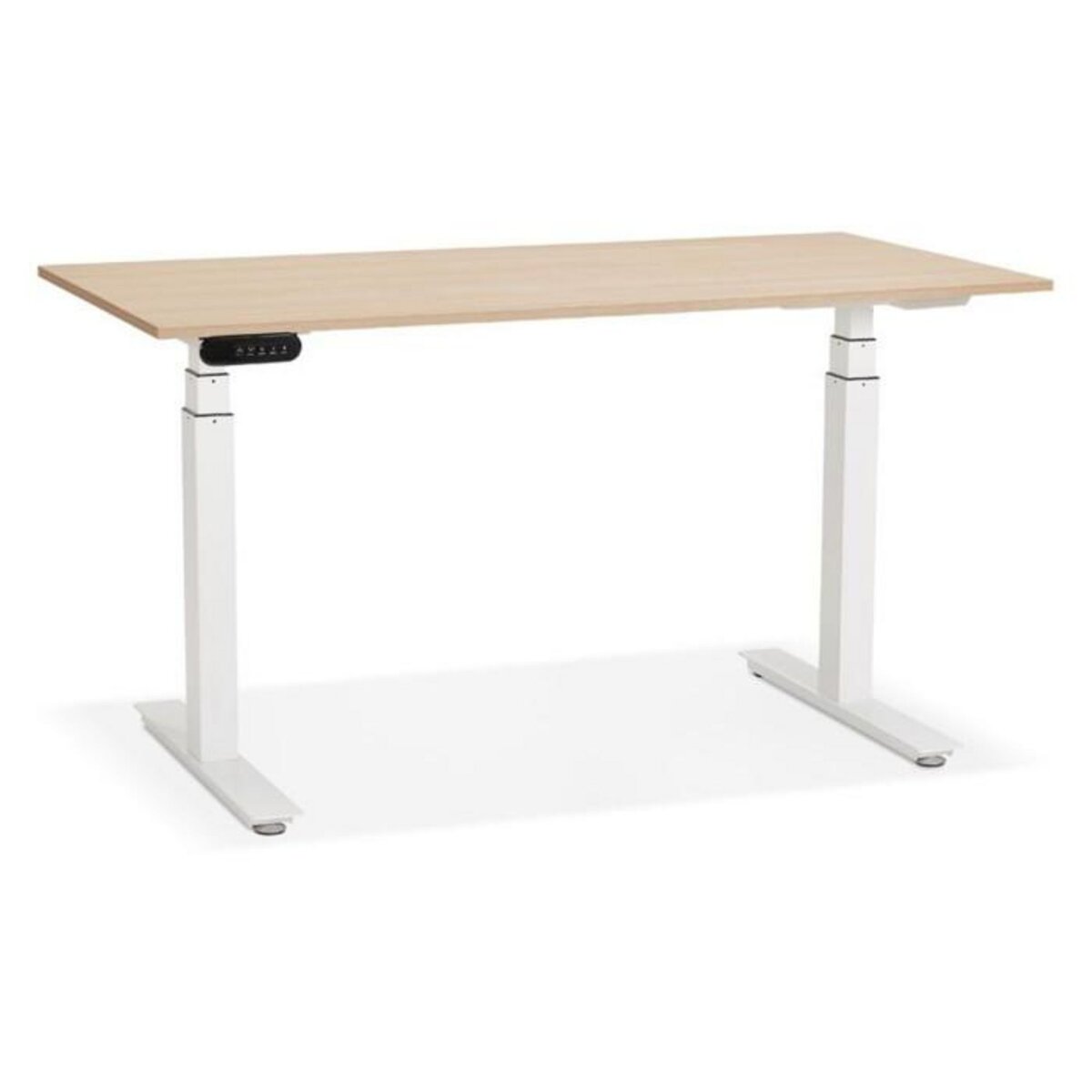 Paris Prix Bureau Design Réglable  Électrique  140cm Naturel & Blanc