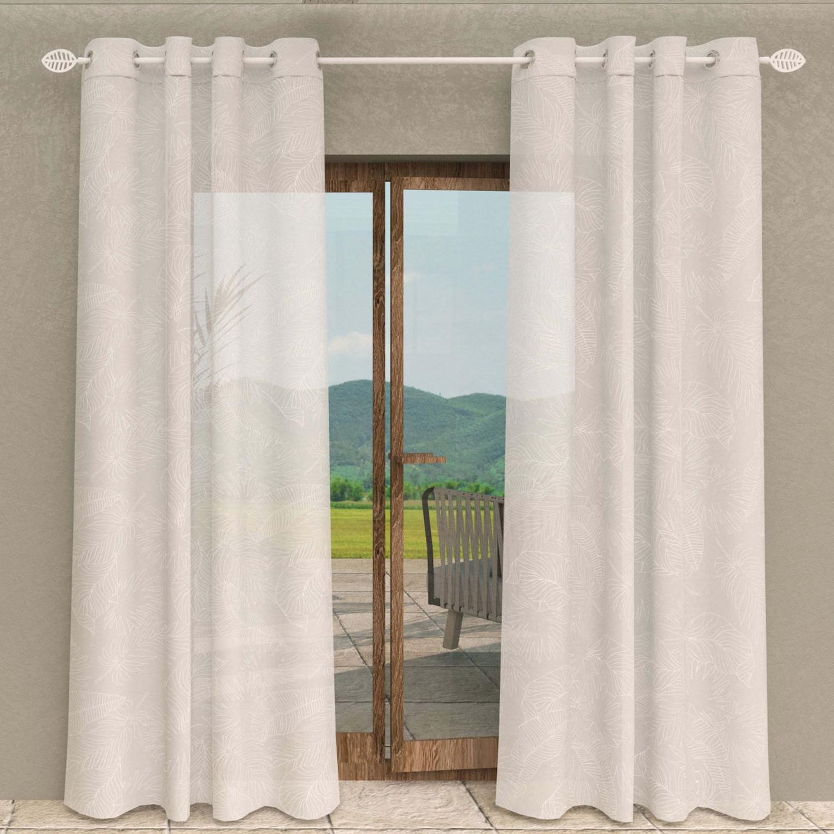 SOLEIL D'OCRE Voile à oeillets 135x250 cm CELIA, par Soleil d'Ocre