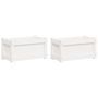 Voir la diapositive 2 : VIDAXL Jardinieres 2 pcs blanc bois de pin massif