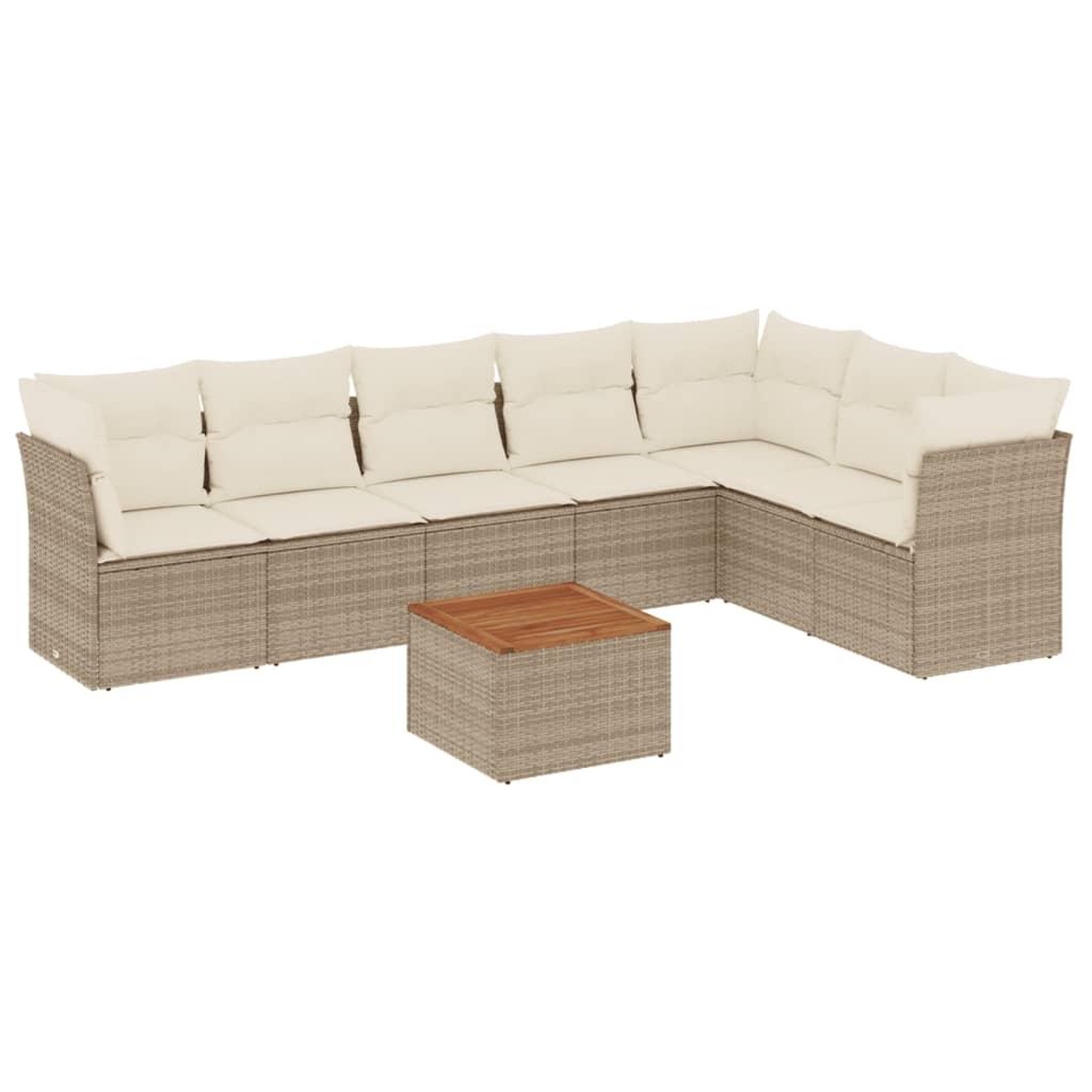 Voir la diapositive 2 : VIDAXL Salon de jardin avec coussins 8 pcs beige resine tressee