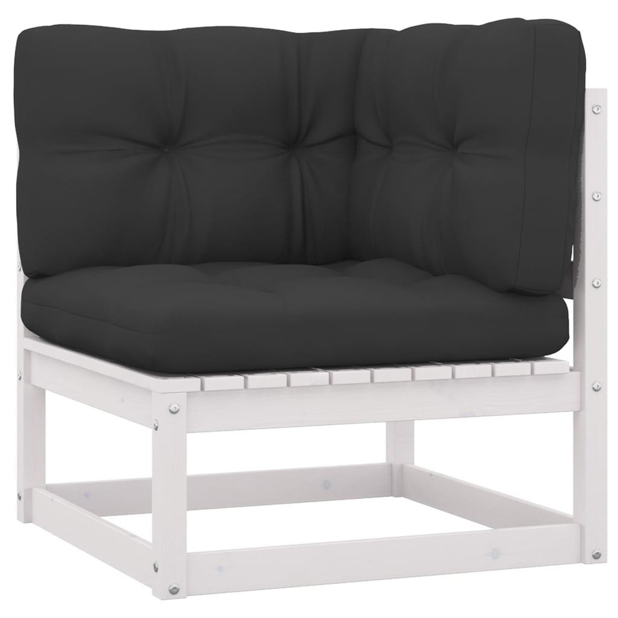 Voir la diapositive 4 : VIDAXL Salon de jardin 12 pcs avec coussins Blanc Bois de pin massif