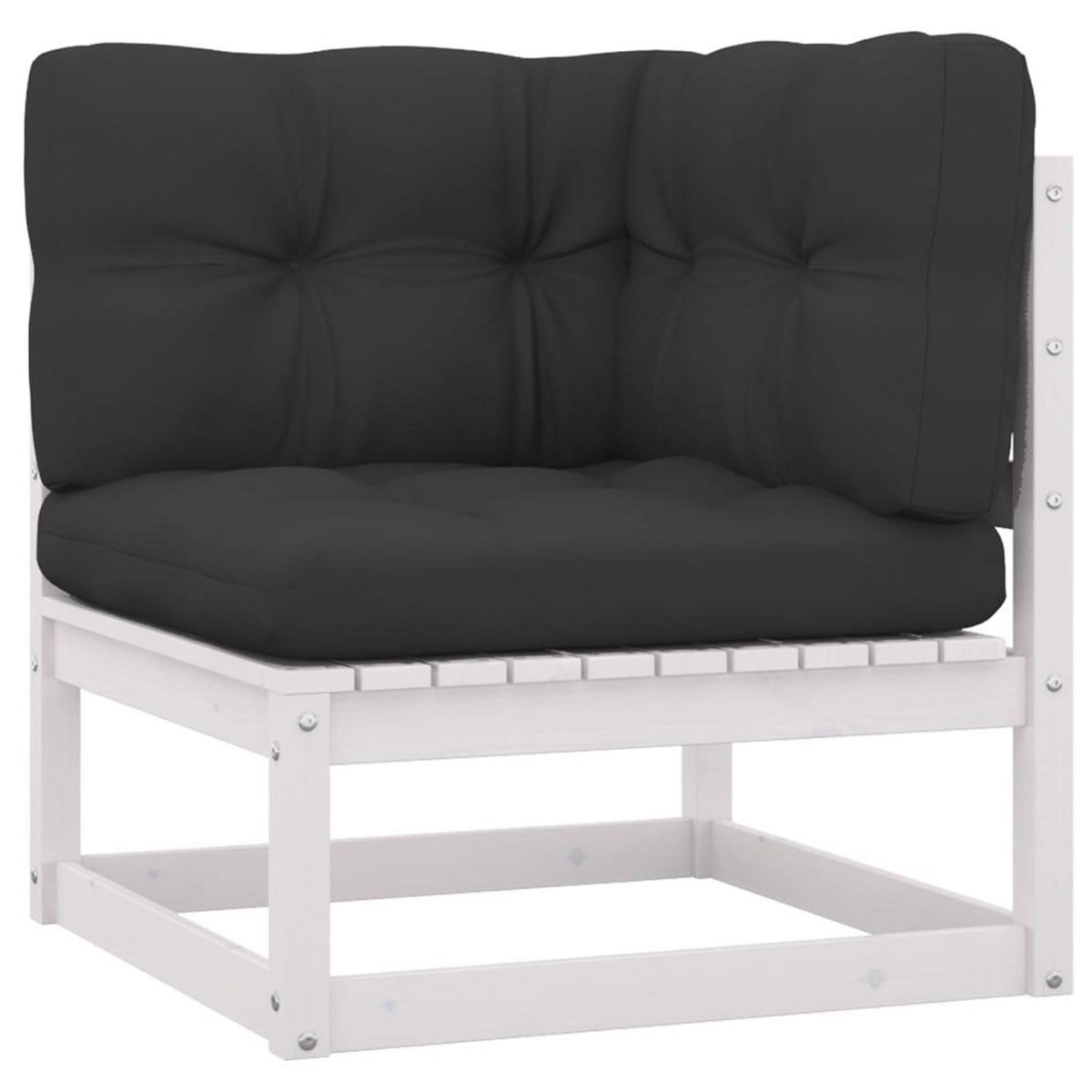 VIDAXL Salon de jardin 12 pcs avec coussins Blanc Bois de pin massif