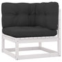Voir la diapositive 4 : VIDAXL Salon de jardin 12 pcs avec coussins Blanc Bois de pin massif
