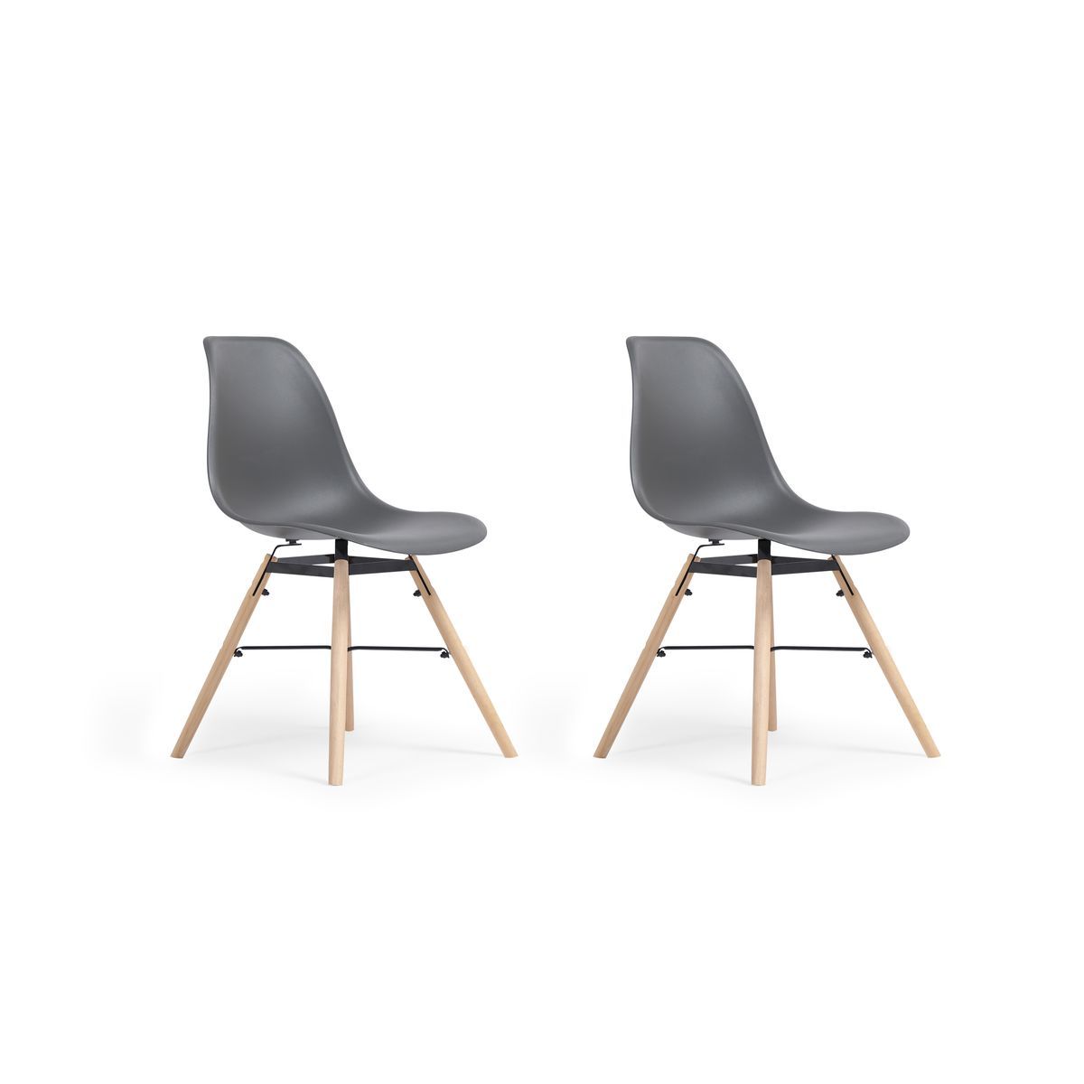 Lot de 2 chaises pieds bois massif NERA
