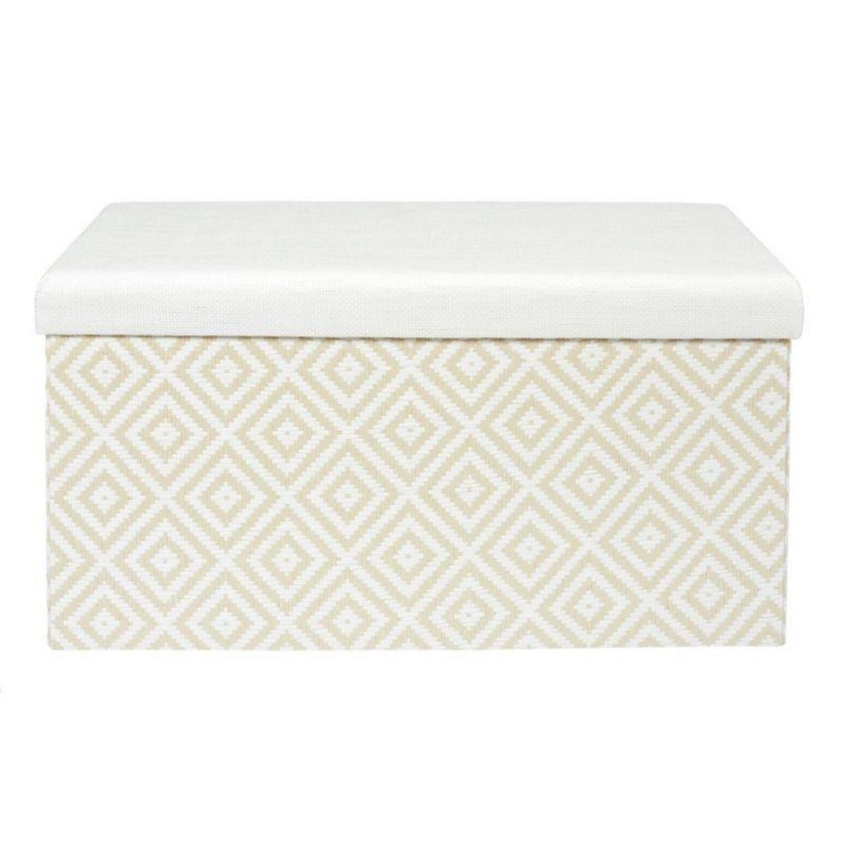 Paris Prix Banc Coffre Pliable  Tressé  76cm Blanc