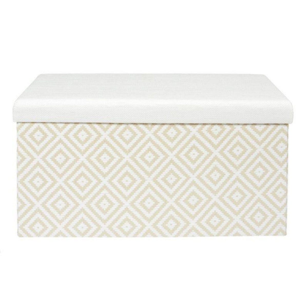 Paris Prix Banc Coffre Pliable  Tressé  76cm Blanc