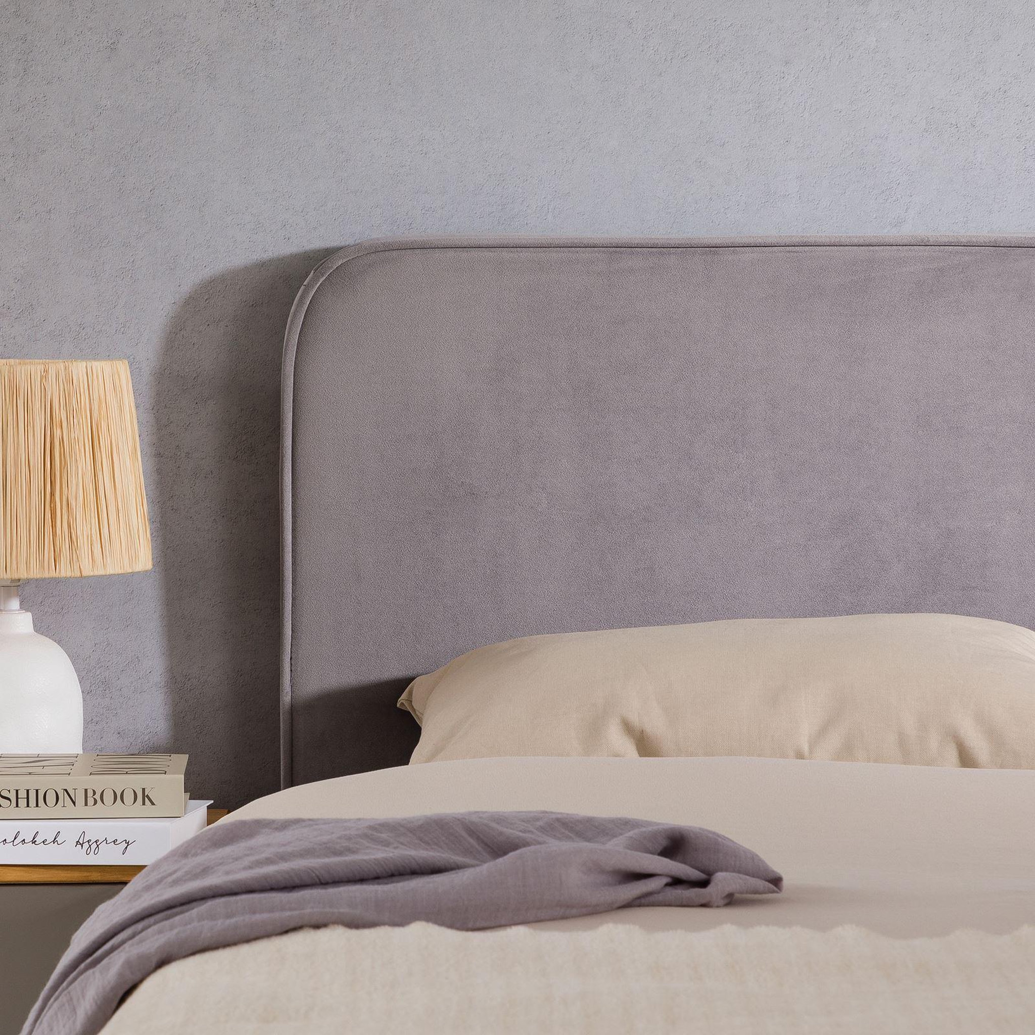 Voir la diapositive 6 : IDIMEX Tête de lit NOVARE 160 avec fixation murale, en tissu