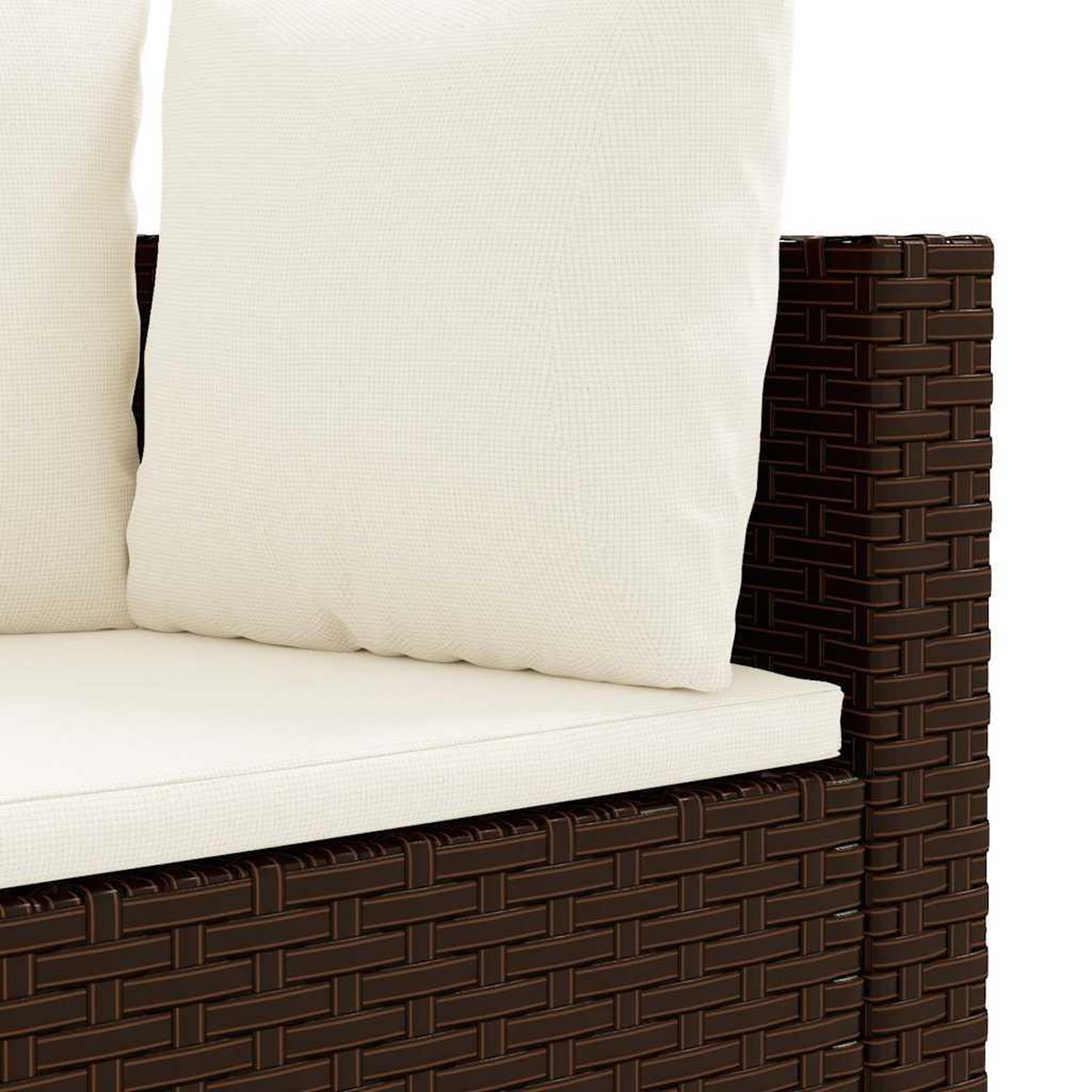 Voir la diapositive 5 : VIDAXL Salon de jardin 4 pcs avec coussins marron resine tressee