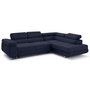 Voir la diapositive 2 : LISA DESIGN Zaria - canapé d'angle droit 5 places convertible avec coffre et têtières en velours côtelé grosses côtes