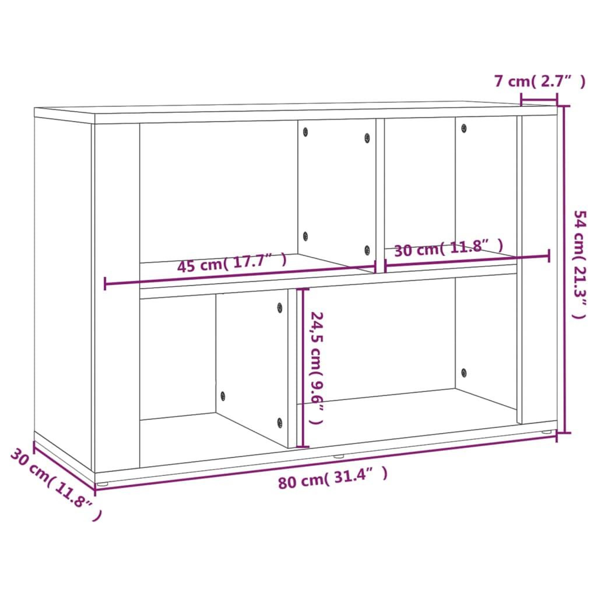 Voir la diapositive 6 : VIDAXL Buffet Gris beton 80x30x54 cm Bois d'ingenierie
