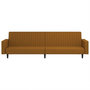 Voir la diapositive 5 : VIDAXL Canape-lit a 2 places marron velours