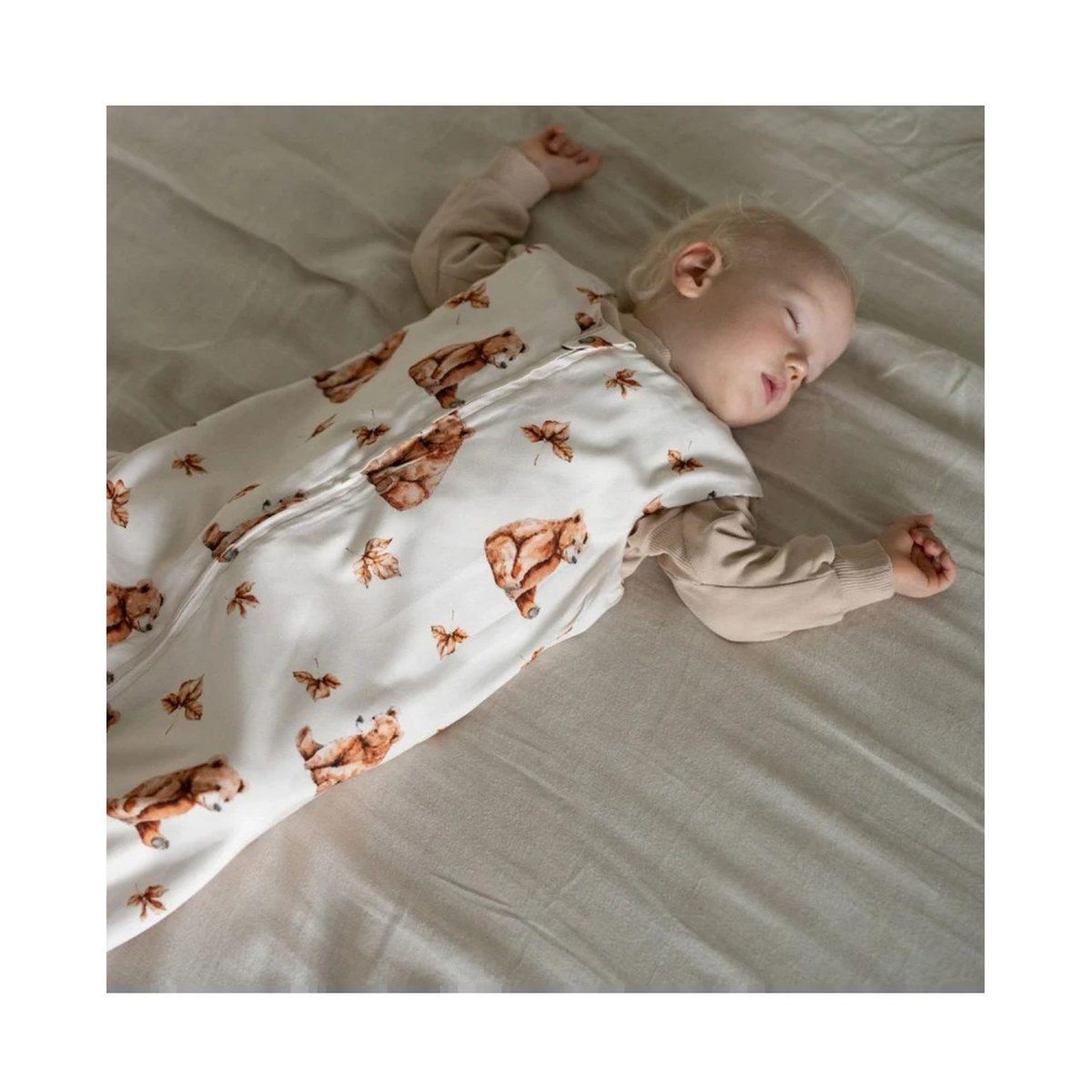 Voir la diapositive 4 : WALDIN Gigoteuse en bambou 40 × 64 cm 0,5 TOG - taille S - motif oursons, beige