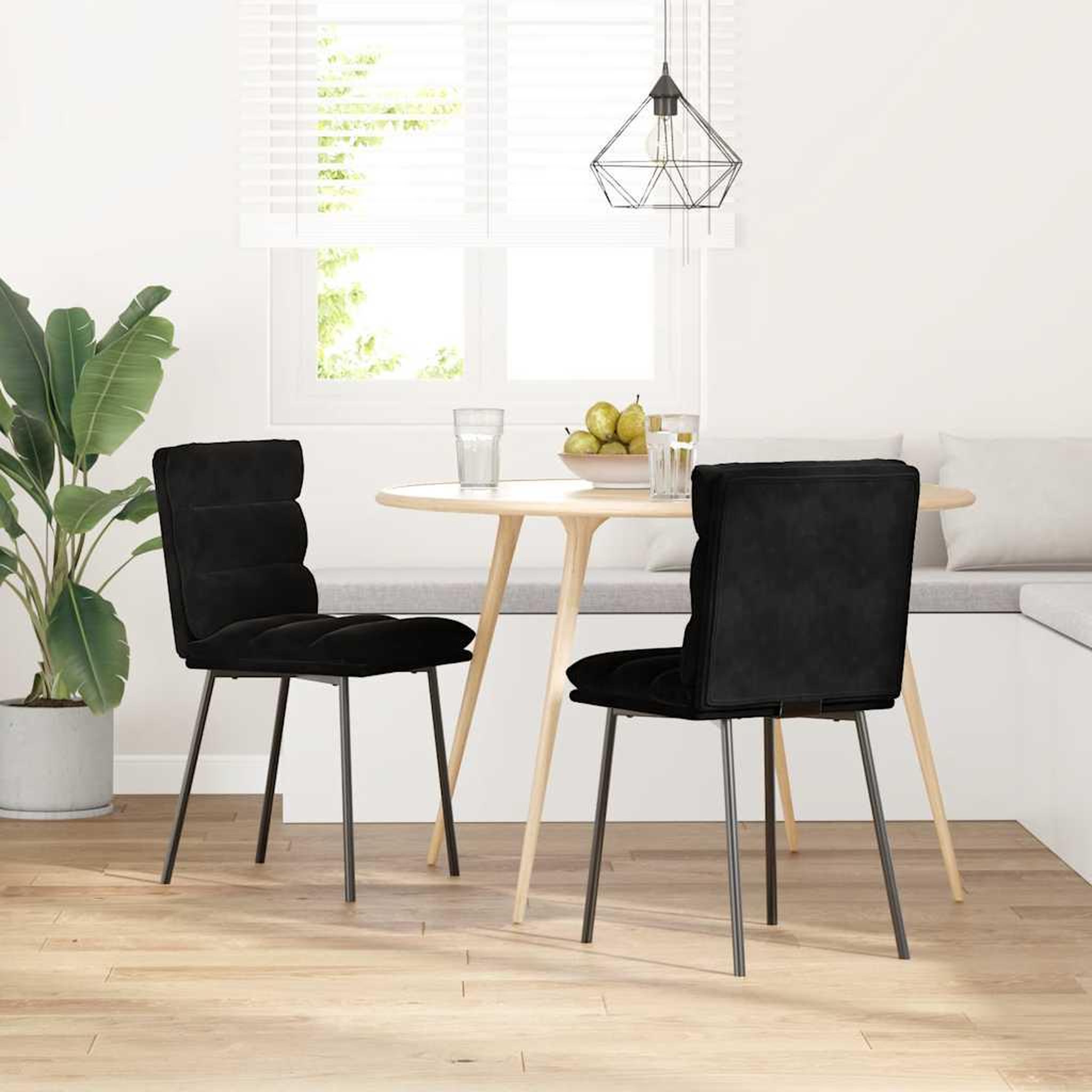 Voir la diapositive 2 : VIDAXL Chaises a manger lot de 2 Noir Velours