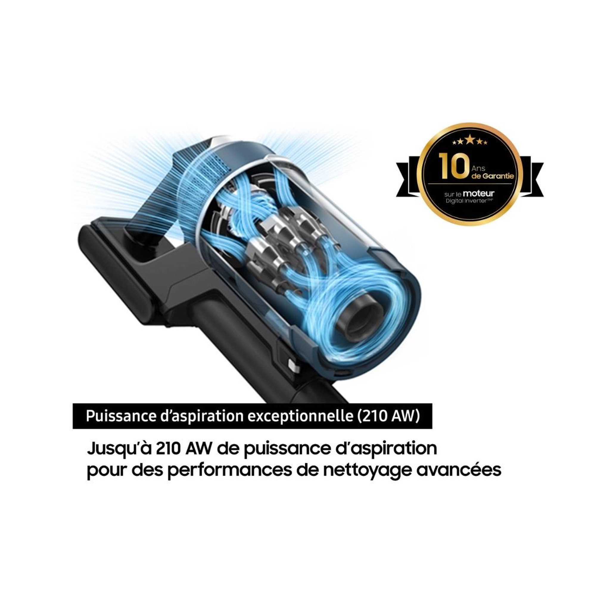Voir la diapositive 5 : Samsung Aspirateur balai rechargeable 25.2v noir - VS20C95EFTB