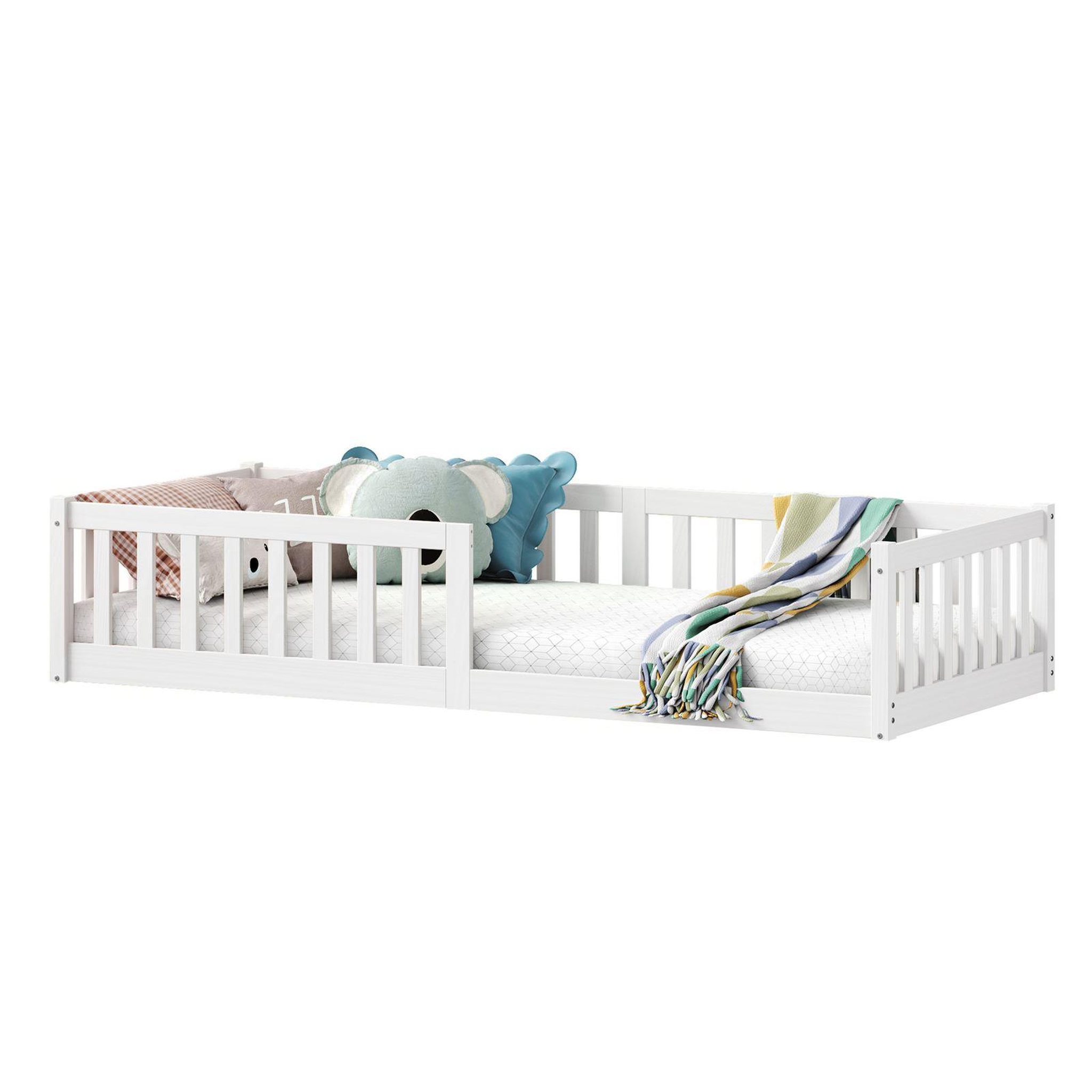 Voir la diapositive 1 : IDIMEX Lit enfant GUSTAVO type Montessori, couchage 90x190 cm, en pin massif