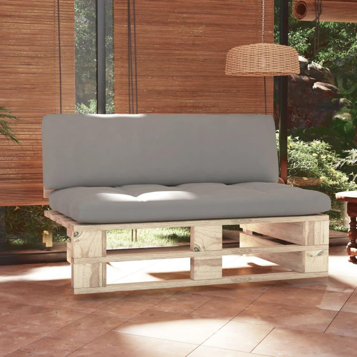 VIDAXL Canape central palette de jardin bois de pin impregne