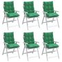 Voir la diapositive 3 : VIDAXL Coussins de chaise a dossier bas lot de 6 vert tissu oxford