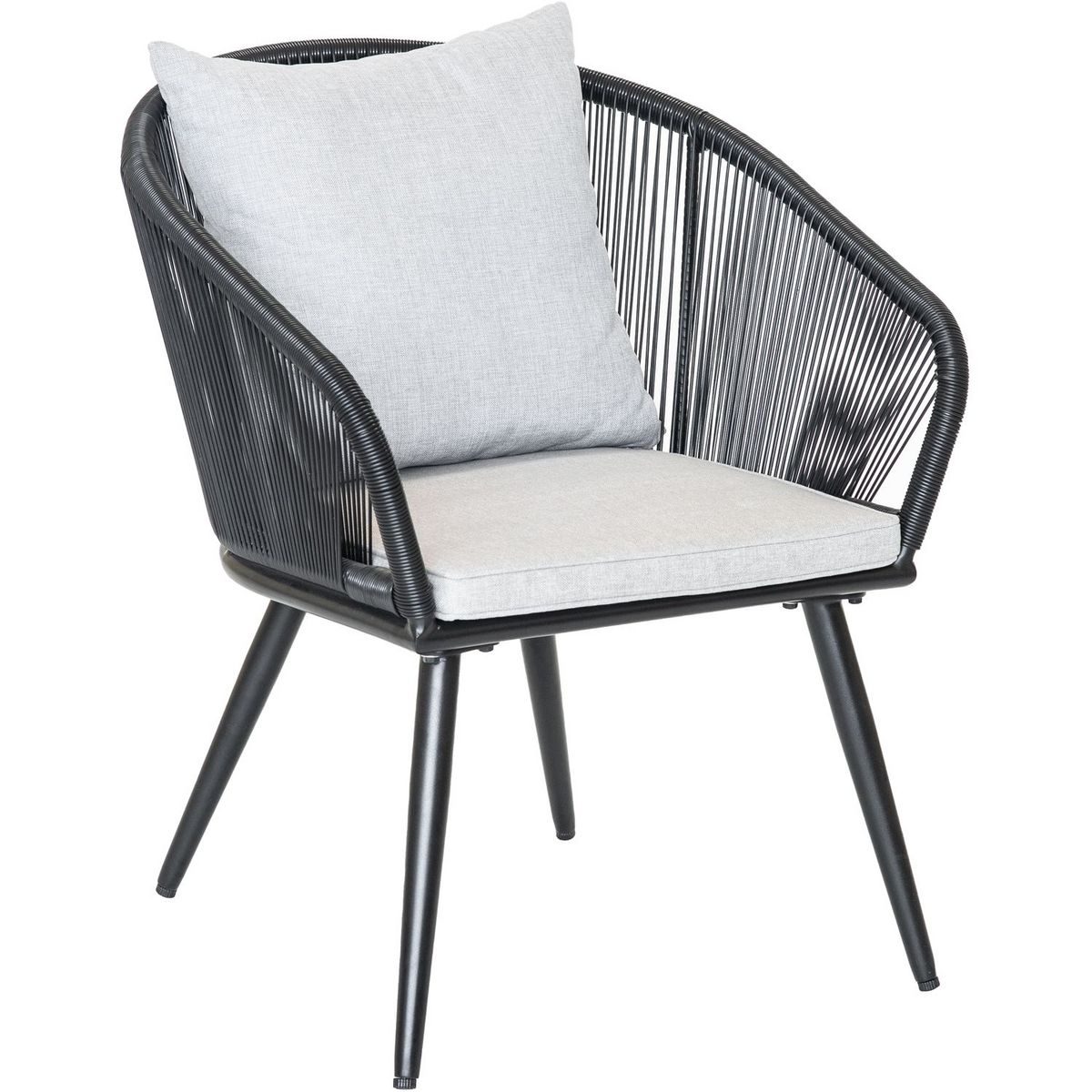 JARDILINE Lot de 2 fauteuils de jardin - Résine tressée - Noir - COMORES