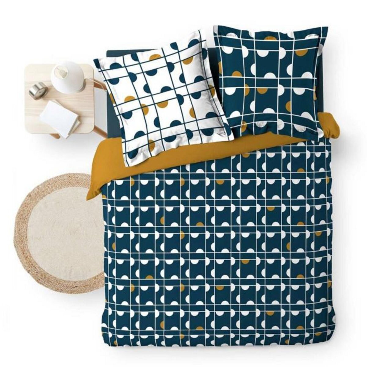 Paris Prix Parure de Lit 3 Pièces  Gabi  240x220cm Bleu