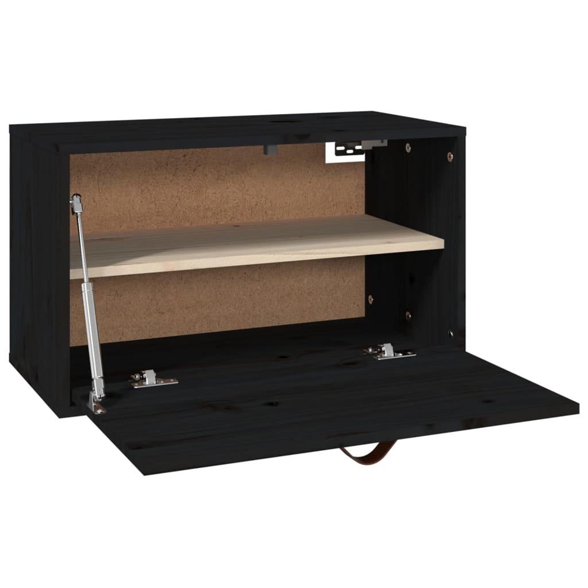 Voir la diapositive 5 : VIDAXL Armoire murale Noir 60x30x35 cm Bois de pin massif