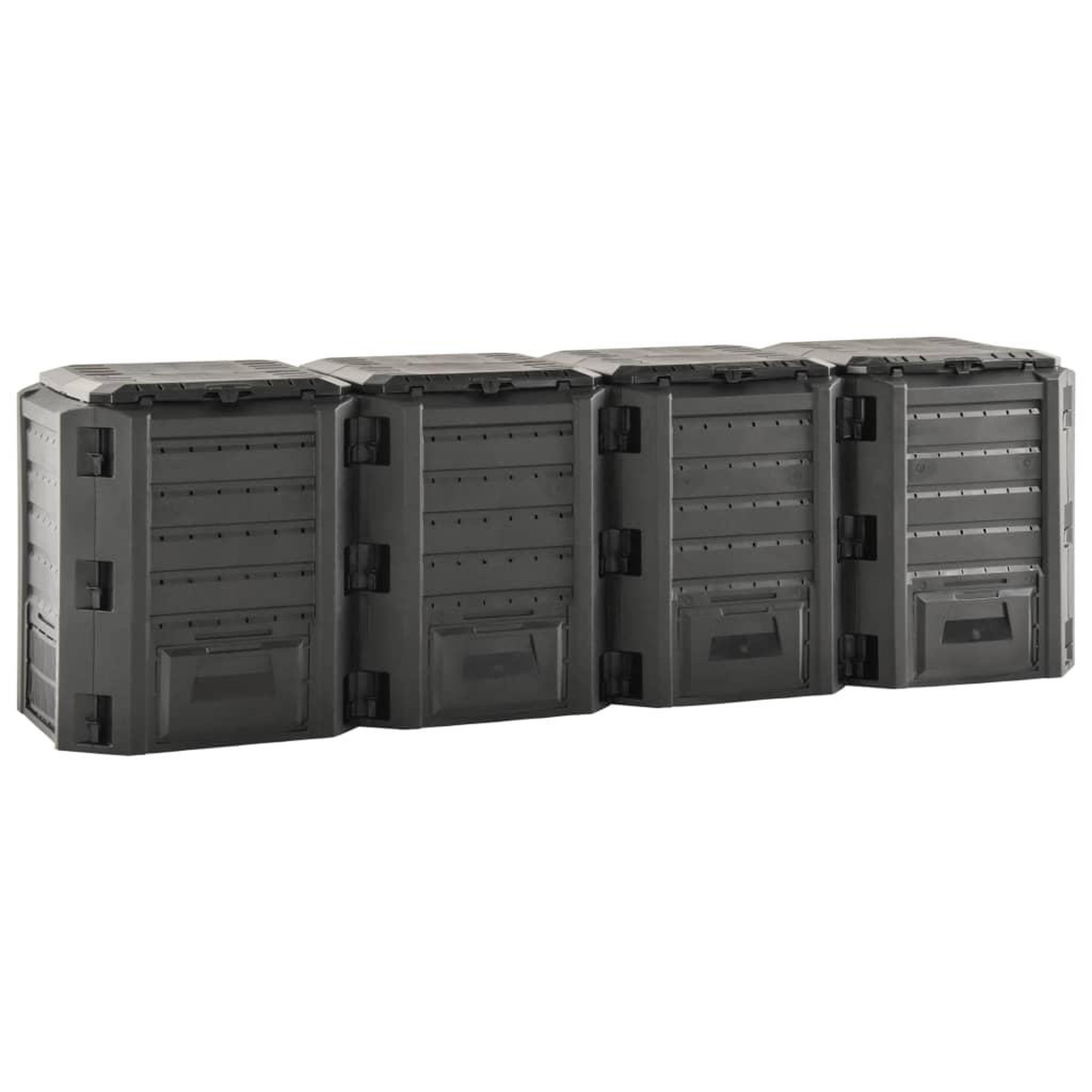 Voir la diapositive 3 : VIDAXL Composteur de jardin Noir 1600 L