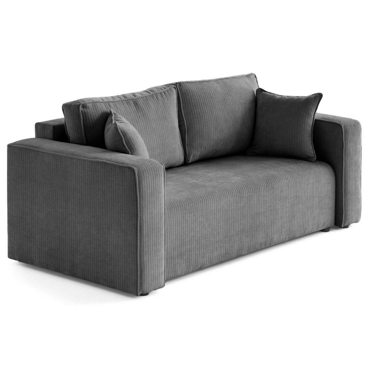 BEST MOBILIER Topaze - canapé droit 2 places en velours côtelé plat