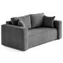 Voir la diapositive 3 : BEST MOBILIER Topaze - canapé droit 2 places en velours côtelé plat